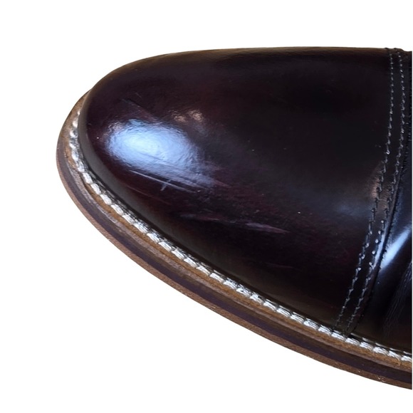 Johnson & Murphy Mens Burgundy Cap Toe Oxford Dress Shoes Size 11  Made in Italy - Picture 8 of 11